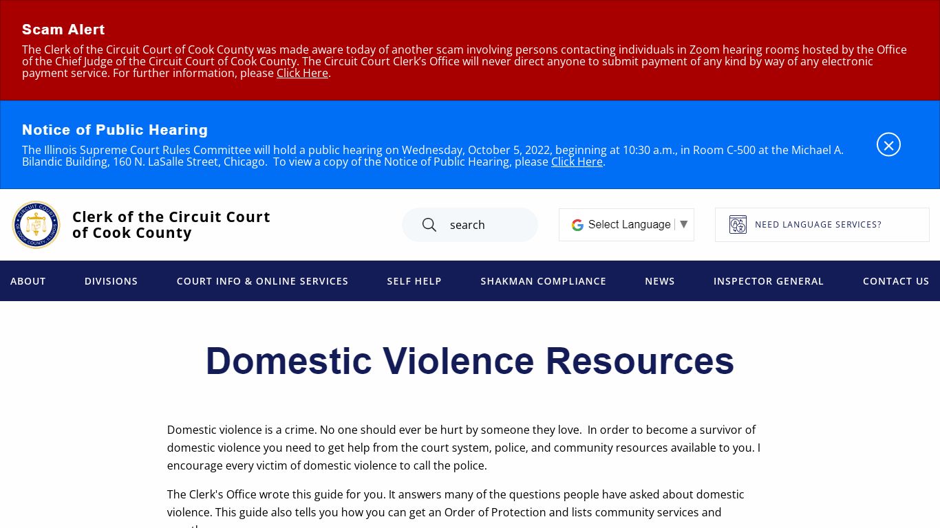 Domestic Violence Resources | Clerk of the Circuit Court of Cook County